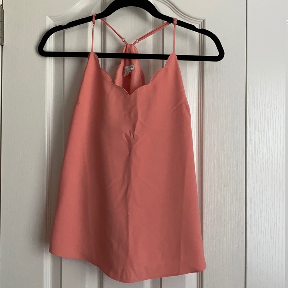 JCrew Scalloped Cami in Coral Blossom, Size 4